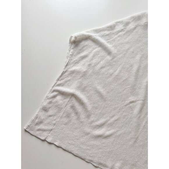 EILEEN FISHER Ivory White Hemp Bled Knit Poncho Box Blouse Top, Size S - Picture 8 of 13